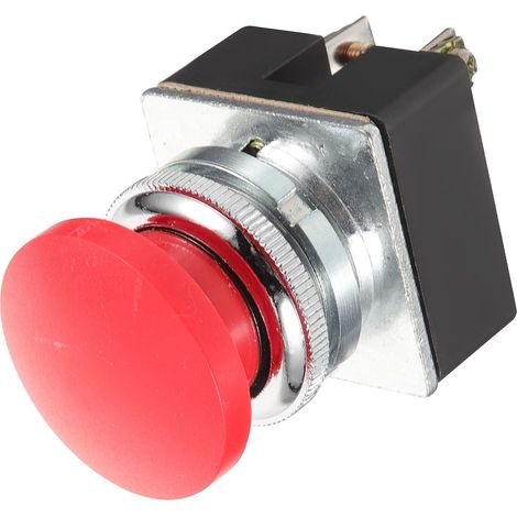 Bouton Poussoir Rouge 30mm à Réinitialisation Automatique en Plastique, Momentané Tête Champignon, pour Contrôle Industriel Fiable (1/5)