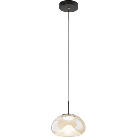 Lampadario Brena Sospensione Cognac 1 luce Metallo Vetro Dimmerabile 200 Cm (1/4)