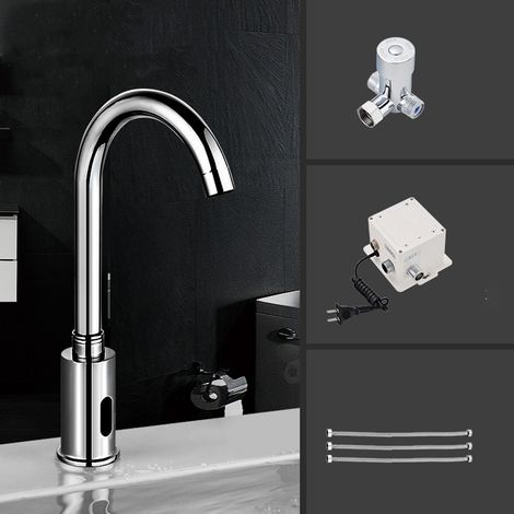 Robinet Automatique avec Capteur Infrarouge Mitigeur D'évier Sans Contact Robinet électrique de Cuisine Rotatif à 360 ° avec Tuyau et Boîtier de (1/5)