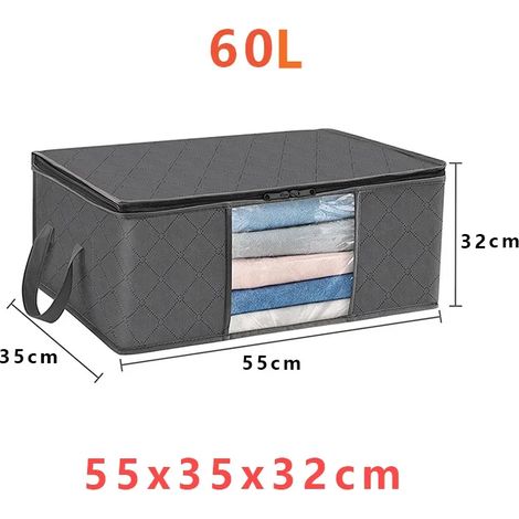 Sac de rangement grande capacité pour vêtements, sac de rangement pliable pour couvertures, organisateur de vêtements pour chambre à coucher (1/5)