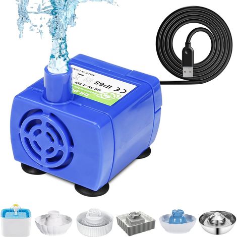 Pompe de Remplacement Dr-160 pour Fontaine à Eau Chat en Céramique Cupcake (sans Lumière Led), Compatible (1/5)