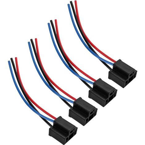 4 Pcs 12V-24V H4 Prise Femelle Connecteur Phare, 3 Pin Phare Douille de Voiture, Support Ampoule H4, pour Phares ou Antibrouillards, Kit de Conversion de Faisceau Câblage Douille Lampe (1/5)