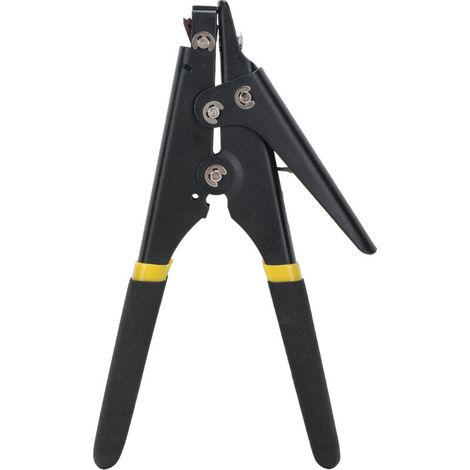 Pistola portátil para bridas de nailon con tensión ajustable, herramienta de corte y fijación de bridas de plástico negro -Crezuo
