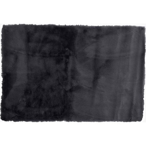 Tapis rectangulaire en fausse fourrure - Woodland - 180 x 240 cm - Noir ébène - Livraison gratuite