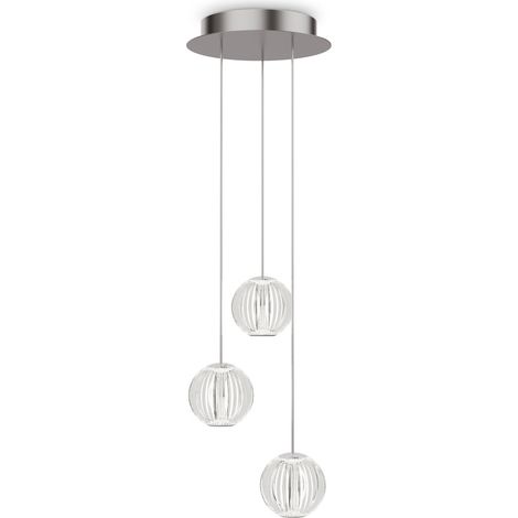 Ideal Lux Lampadario moderno Diamond 5 luci LED integrato trasparente alluminio