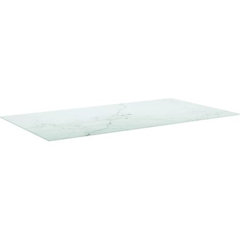 Maison Exclusive - Piano Tavolo Bianco 120x65 cm 8mm Vetro Temperato Design Marmo (1/5)