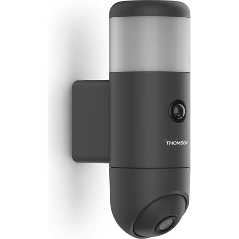 Thomson – Caméra extérieure connectée motorisée avec éclairage et sirène intégrés – Vision nocturne 25m – Auto-tracking – 512511