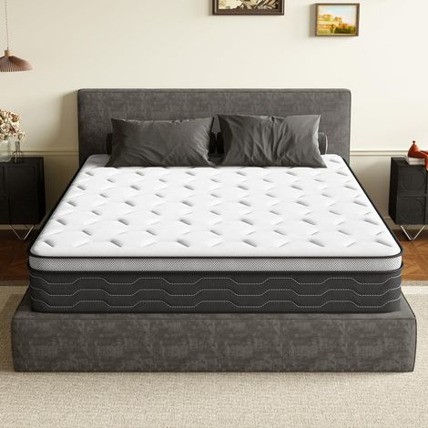 DEWINNER Colchon 90 x 190  Altura 27 cm  Colchón Viscoelástico  Muelles Ensacados Individuales  Firmeza Media  Transpirable, Antideslizante y Antiácaros