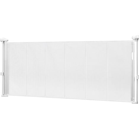 Einziehbares Babysicherheitsgitter, Höhe 87 cm, Breite bis zu 180 cm, weißes Netzgewebe, einfach zu montieren für Treppen, Türen, Flure, Spielzimmer. (1/5)