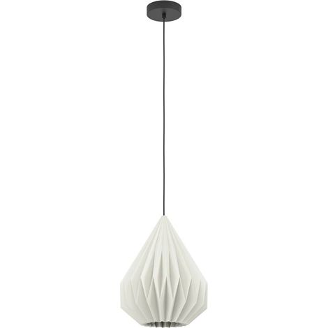 Lampadario A Sospensione Vintage Minting Piccolo Acciaio Nero Bianco 1 Luce E27 (1/2)