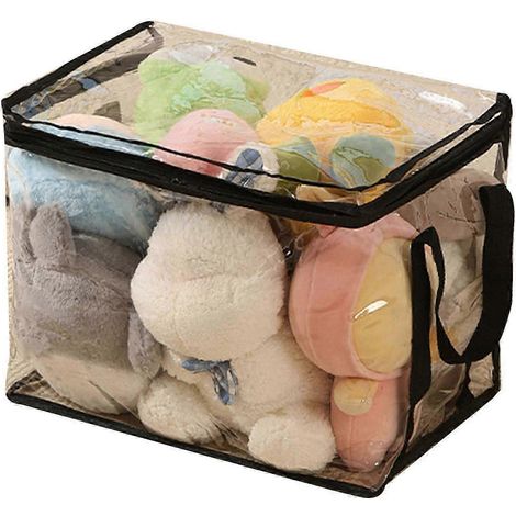 Sacs de rangement transparents pour jouets (M), sacs de rangement pour jouets, sacs de voyage réutilisables en PVC transparent imperméables avec fermeture éclair pour organiser (1/5)