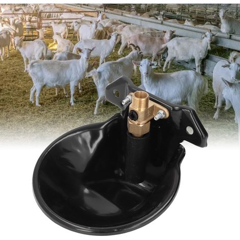 Tolva metálica automática para agua potable para animales de granja con válvula de cobre - tolva para pienso y agua para ovejas y cabras (1/5)