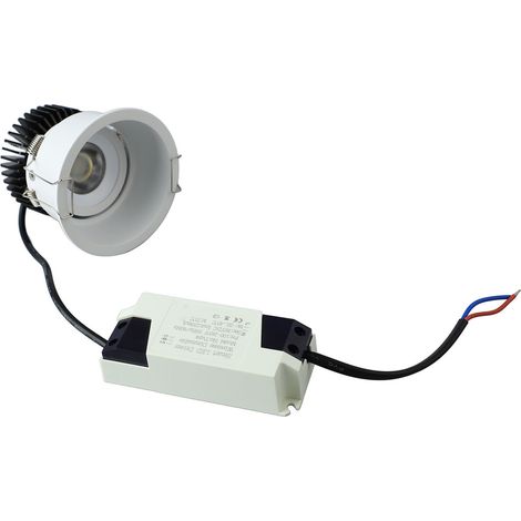 Spot LED encastrable 10 W, anti-éblouissement, pour la maison, le salon, l'hôtel, cadre fin, sans éclairage principal, IRC élevé, profondeur d'installation de 1 à 2 cm, blanc. (1/5)