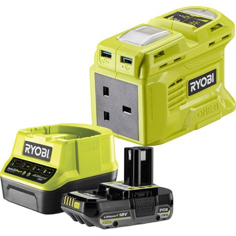 Ryobi ONE+ Battery Inverter Kit (1x 2.0Ah) 18V RY18BI150B-120
