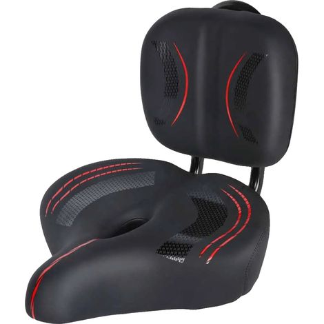 Sella per triciclo, schienale regolabile, comodo cuscino, nera (1/2)