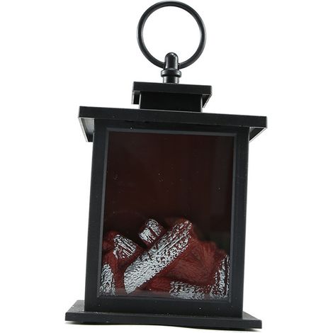 Lanterne LED à flamme, lampe rétro tendance à suspendre pour décoration de Noël, lampe carrée à flamme, M (1/5)