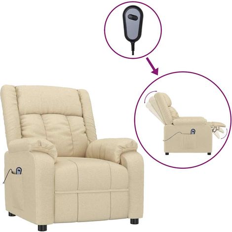 Maison Exclusive - Relaxsessel Elektrisch Creme Stoff (1/5)
