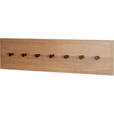 Patère Murale "Miranda" 80cm Chêne Foncé & Noir (1/4)
