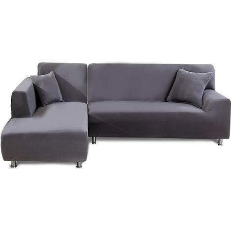 Housse De Canapé - Extensible Universelle - Pour Canapé 2 3 4 Places - En Jersey Stretch - Lavable En Machine - Noir