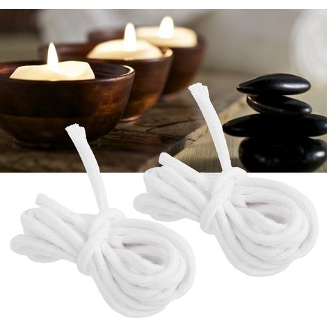 [Mechas para velas] [Kit de bricolaje] [Mechas de algodón trenzadas para lámparas de aceite] – 2 piezas, 4 mm, excelente absorción y larga duración. (1/5)