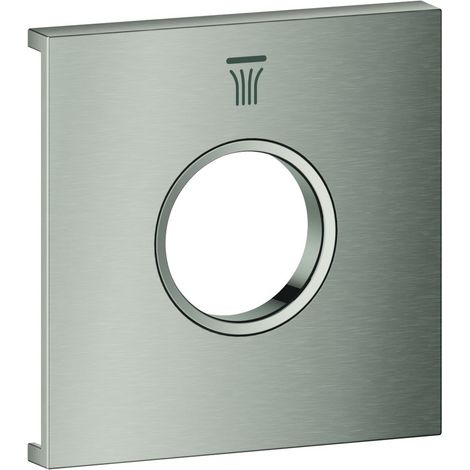 Grohe Grohtherm Aqua Tiles Metallplatte, Symbol Kopfbrause 6 für Grohtherm Aqua Tiles UP-Thermostate, Supersteel, 107174DC00 (1/3)