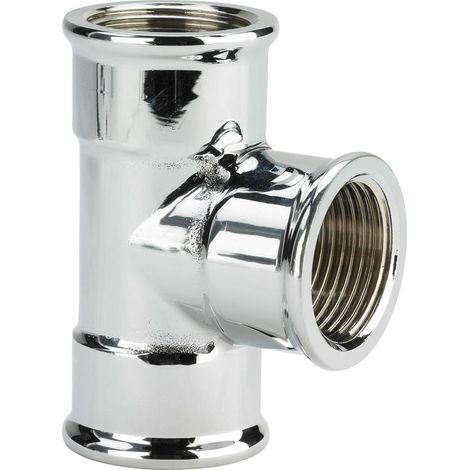 Viega Raccordo a T, Rp1 1/2, Rp2 1/2, Rp3 1/2 ottone, cromato Modello 1622, 105525