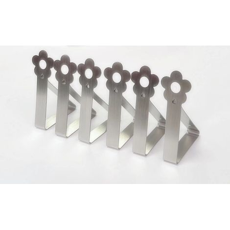 Pince Nappe Inoxydable, 12 Pièces Pinces pour Nappe de Table Pince Nappe Clip Exterieur Ajustable Anti-Glissant Attache Nappe pour Jardin Cuisine (1/5)