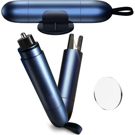 Marteau d'urgence 2 en 1 pour voiture - Marteau de sécurité d'urgence portable avec coupe-ceinture et tête de fenêtre - Gris - Force de choc 20 kg - Étanche - Outil de sauvetage d'urgence pour voiture (1/5)