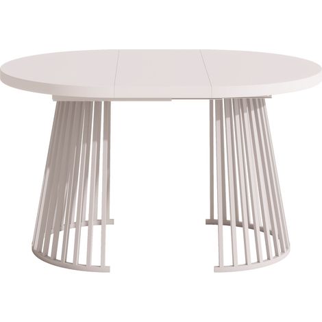 Table à manger extensible 100-138-176x100x76cm, pour 4 à 8 personnes, style minimaliste, beige (1/5)