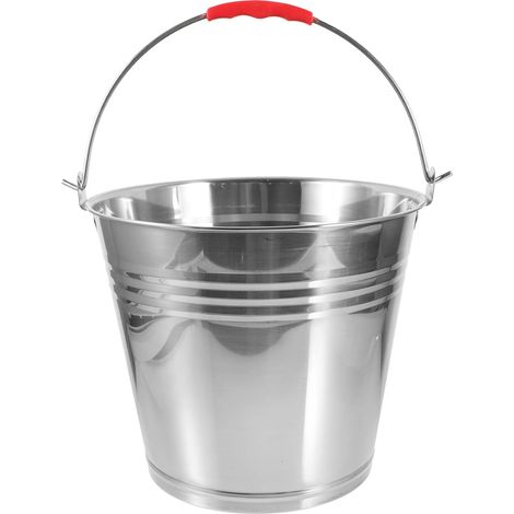 Seau D'alimentation pour Alimentation et Eau pour Chevaux en Acier Inoxydable Seau Robuste 8l Poignée Anti-rouille en Écurie (1/5)