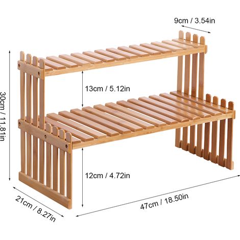 Étagère à plantes en bambou, support de pot de fleur, support de balcon, organisateur d'armoire, rangement de bureau multifonction pour salon, chambre à coucher, enfants (1/5)