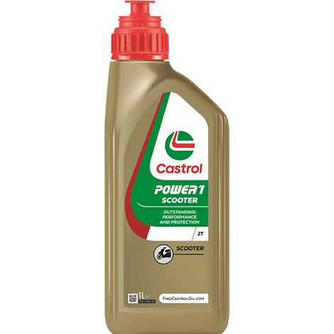 CASTROL Olio lubrificante semisintetico moto 2T Power 1 Scooter 1L Originale (1/2)