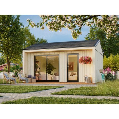 Abri de jardin en bois Rebekka 19,4 m2 Naturel (1/5)