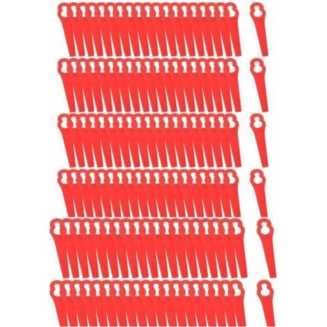 120 Red Plastic Lawn Mower Blades, 8.3 cm, Trimmer Replacement Blades (1/4)