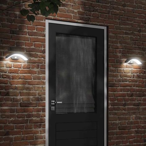 Outdoor LED Wall Light with Sensor Black Die-cast Aluminium vidaXL