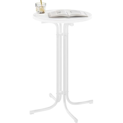 WOLTU Mesa alta redonda plegable 70x110cm, Blanco (1/5)