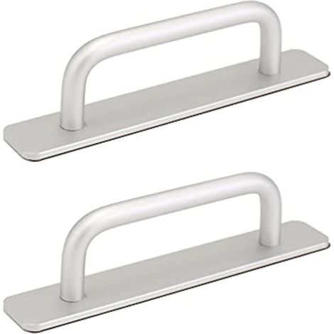 Pièces Poignée de Porte Coulissante en Alliage Aluminium, Poignée de Meuble Argenté 148 x 25 mm Autocollantes (1/5)