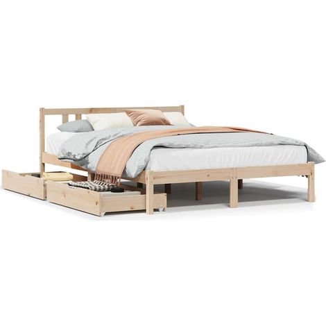 Maison Exclusive - Letto senza Materasso 135x190 cm in Legno Massello di Pino