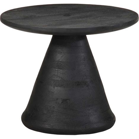 Mesa auxiliar madera maciza de mango negra Ø50x40 cm vidaXL (1/5)