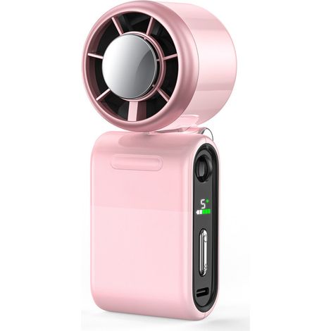 Ventilateur de poche turbo rechargeable – Mini ventilateur portable 5 niveaux de vitesse – Fonctionnement silencieux et longue autonomie – Idéal pour voyage, camping et activités extérieures (1/5)