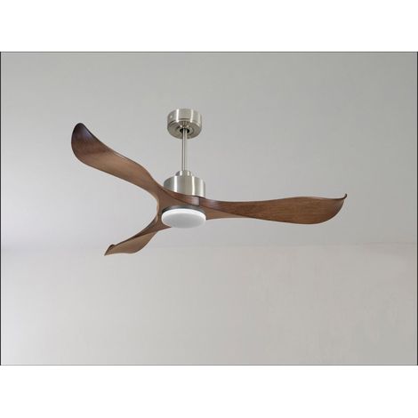Modulo Regular Ring - Super destratificateur et ventilateur DC 132 cm Chrome pales bois blanc sans Lumière 25 à 40 m² (1/5)