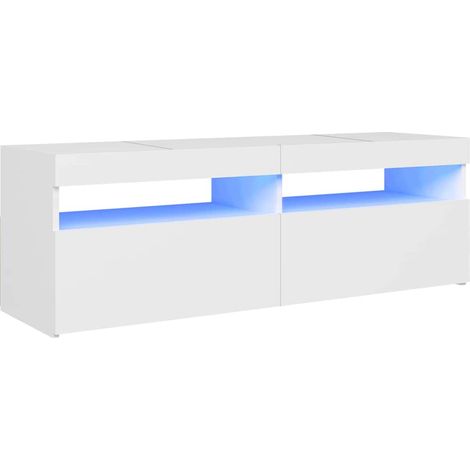 804373  TV Cabinet with LED Lights White 120x35x40 cm vidaXL (1/5)