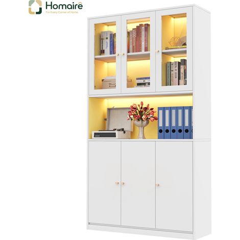 Bücherregal MDF weiß 100 x 35 x 200 cm HOMAIRE (1/5)