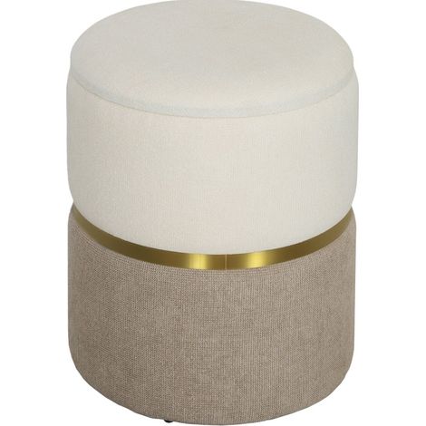 Pouf contenitore con coperchio bicolore 36 x 36 x 44 cm crema MODENUIT (1/5)