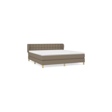 Sommier à lattes de lit avec matelas Taupe 160x200 Tissu (1/5)