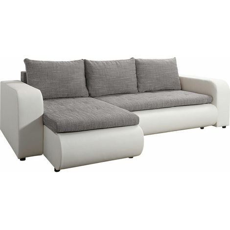 Sofá rinconero Muncie 100, Soft 017 + Lawa 05, Función de descanso, Almacenaje, 245x150x82cm, 0