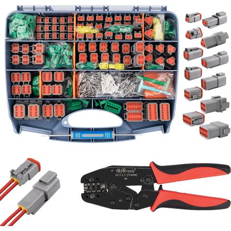 Connecteur Kit 635 PCS Compris Pince Sertir DT Connector 2 3 4 6 8 12 Broches IP68 Étanche kit Bornes Taille 16 14-18 AWG Outil Démontage Réparation Automobile (1/5)