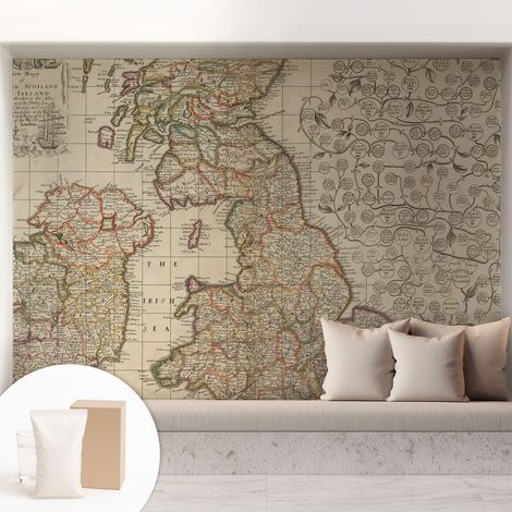 Carta Da Parati - Non Tessuto - Con Colla Inclusa - Per Interni - Ecologica - Con Ingresso - Soggiorno mappa antica 208x146 cm (1/5)