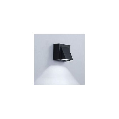 Applique murale LED étanche / Projecteur extérieur moderne et simple noir, étanche IP65, à une tête (blanc froid) (1/5)