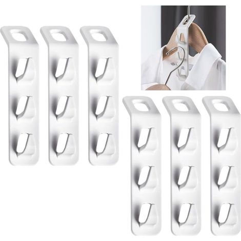6er-Pack Verbindungshaken für stapelbare Kleiderbügel - Kleiderorganizer - Platzsparende Kleiderbügelzubehör (1/5)